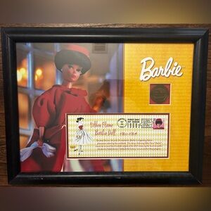 Barbie Silkstone Doll Collectors Wall Art Framed Stamp and Coin